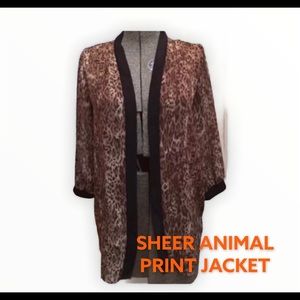 SIGNATURE COLLECTION ANIMAL PRINT SHEER JACKET